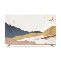 명화 티비 TV 덮개 가리개 인치 종류별 무지개 럭셔리 거실 모니터 먼지 커버 42 55 65 75 액자 풍경 HA11, 52인치 하오웨