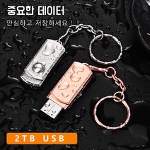 Giikvivi 대용량 USB 3.0 휴대용 고속 드라이브, 골드, 2TB*1