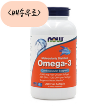 나우 푸드 오메가-3 1000 mg 200 피쉬 소프트젤, 1개, 200ml