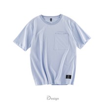 캐치 드 여름 느슨한 스티칭 더블 포켓 통기성 코튼 크루 넥 간단한 단색 멀티 컬러 짧은 소매 티셔츠 남성