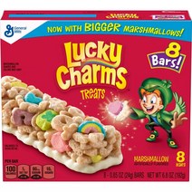 [미국직배송]제네럴밀스 럭키 참스 트리츠 마시멜로 스낵바 8개입x24g Lucky Charms Marshmallow Bars