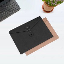 줄로 묶는 종이 단추 봉투 A4 엽서 서류 봉인 중요 파일함, 가로황1P