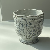 엔틱화분 빈티지 손그림 도자기화분 스웨르티아블루 2종, B
