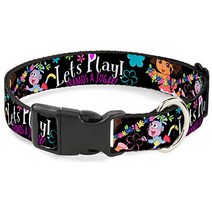 Buckle-Down ”Dora Boots Pose/Floral LET'S PLAY!/VAMOS A JUGAR! Black/White/Multicolor” Plastic Clip, 1