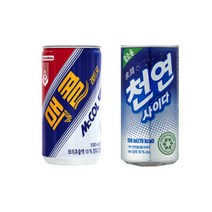 일화 초정탄산수 플레인 190ml x 30캔 2박스 총60캔, 맥콜 190ml 30캔+천연사이다 190