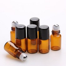 2ml 향수 공병 600개 대량 미니 앰버 롤러 에센셜 오일 유리 블랙 플라스틱 캡, 04 5ml_02 With Metal Roll Ball