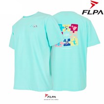 플라이파워 플파 티셔츠 배드민턴 상의 반팔티 퍼즐 아이스 민트 FP-TS22108MT 남성 여성 커플 배드민턴복