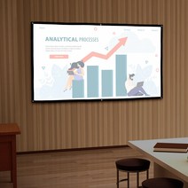 걸이식 이동식 폴리에스테르 패브릭 폴딩 와이드 16:9 빔 프로젝터 스크린 203x115cm 영화용 영화, 상세 참조