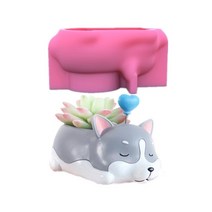 동물몰드 실리콘 입체 몰드 미니 소형 여우 콘크리트 냄비 금형 즙이 많은 화분 점토 시멘트 석고 DIY 홈 정원 꽃, [10] 10