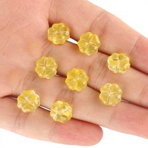 비스무트 20 개 몫 10x10 미리메터 체코 어 Lampwork 크리스탈 꽃 스페이서, 04 yellow, 04 80pcs 10x10mm
