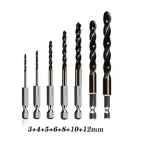 앙카 칼블럭 콘크리트 석고 보드 칼브록 나사 육각 피스 hex shank hss twist drill bit set hex shank for quick change wood, 3-4-5-6-8-10-12mm