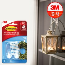 3M 코맨드 투명 훅, 1개, 중형