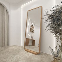 드레스룸 대형 전신 거울 인테리어 고급 피팅 옷가게 럭셔리 와이드 원목 통나무 거치대 안정, 아니요, 울트라 화이트 미러 90x200 베이스는 얇고 조절 가