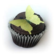 Yellow Wafer Paper Butterflies 1.75 Inch for Decorating Desserts Cupcakes Wedding Cakes Pack of 12, 1