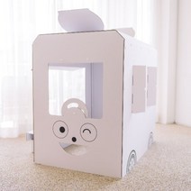 키즈바래 유아 푸드트럭 종이집 색칠놀이 버스 장난감, 단품