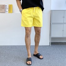 간빠레 형광 피그먼트 워싱 밴딩 반바지