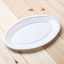 5p 롯데 이라이프 야외용 PS 타원 식기 접시 30x20cm 일회용접시 캠핑용그릇 일회용그릇 일회용용기 일회용기 캠핑