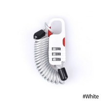 전동킥보드키박스 도난방지 자전거 도난 방지 오토바이 세 자리 암호 조합 안전 로프 로프, 하얀