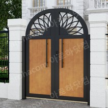전원주택대문 가격 단독주택 제작 철제 설치 철재 목대 대문 알루미늄, 아이언 아트 + 솔리드 우드(보증금)