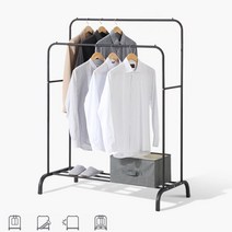 옷가게용 깔끔 옷분리 2단 일자행거 하부선반 원룸 옷방 디자인실 연수원 자취방, ■리브리움 2단행거 화이트