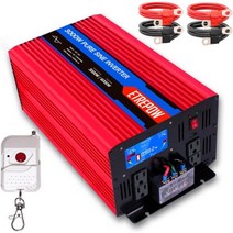 451133 ETREPOW 30006000와트 순정파 인버터 LCD 디스플레이 4개의 AC 콘센트 USB 포트 자동차 RV 가정 트럭용 태양광 12V DC110V 120V, LCD 3000W12V