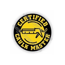 경량안전모 안전모 스티커 / 재미있는 인증 CAULK MASTER / 안전 헬멧 데칼 / 노란색, 1개