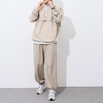 [오버나인] 남자 데이 반집업 아노락 자켓 조거 트레이닝복 세트