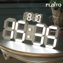 국산 플라이토 데이즈 3D LED 벽걸이 시계 38cm, 크림화이트
