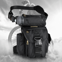 오토바이 자전거 레그백 웨이스트백 허리쌕 야외 승마 허리 가방 다리 다기능 남자 전술 방수 스포츠 어깨 여성, [02] 블랙 [스포츠 보틀 포함], 상세 페이지 참고