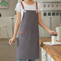 민스리빙 바리스타 앞치마 데님 까페 공방 화방 네일샵 미용실 캔버스 앞치마, 1개, 캔버스앞치마(베이지)