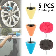 광택패드 5pcs Burnishing Foam Sponge Car Tyres Wheel Hub Cleaning Tool Disk Polishing Pad Cone-shape, 01 무색