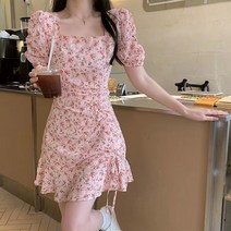 망고베이비 잔꽃무늬 쉬폰 원피스 여름 슬림해 보임 반팔원피스
