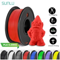 SUNLU PLA 3D 필라멘트 250G 3D 펜 리필 1.75MM 소형 스풀 무취 FDM 프린터 소재 막힘 없음 친환경 컴퓨터 오피스 사무 기기 악세서리 친환경, PLA 250G Red