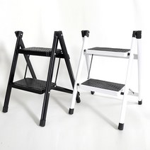 튼튼한 접이식 미니 발판 가정용 세차 안전한 다락방 계단 주방 스툴 1단 2단 3단, 블랙