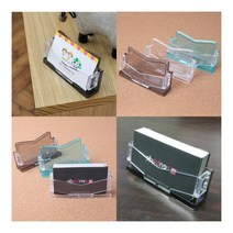 디자인 명함꽂이 1단 검정 리플렛꽂이 메모거치대, 투명