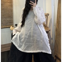 이끼당 빅사이즈 옆라인 콩단추 라미셔츠