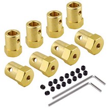 8 Pcs 7mm Flexible Coupling Coupler Connector for Motors Car Wheels Tires Shaft, 1