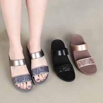 맨즈서울 푹신한 큐빅 펄 잉카스톤 웨지 키높이 슬리퍼 샌들 핏플랍 보다저렴한