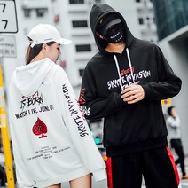 올파인 캐주얼 루즈핏 오버 박스 후드티 커플 시밀러룩
