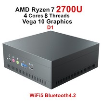AMD-라이젠 7 미니 PC 스크탑 컴퓨터 4800U 3750H 윈우 8 GB RAM + 256 SSDRadeon RX Vega 0 그래픽 HDMI D, 01 No Ram No Storage_04 EU, 03 Ryzen 7 2700U