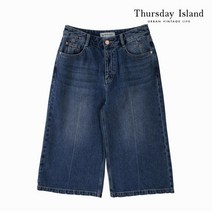 써스데이아일랜드 여성 크랍 와이드 데님 T206MJE136W