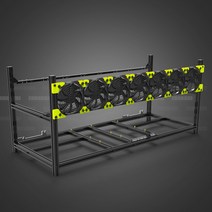 PC 케이스 컴퓨터 본체 조립 미국 비다8 그래픽카드 오픈형 풍냉식 거치대 DIY 수냉알루미늄 합금기대, 01.블랙, 03.세트 메뉴 2