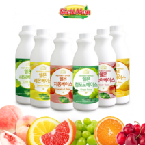과일농축액 시럽 베이스 원액 스무디 에이드 과즙음료 카페용 가정용 7종 1KG (레몬 청포도 오렌지 자두 체리 복숭아 깔라만시오렌지), 한라봉