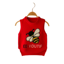 칠나무 남아 여아 캐릭터 니트 조끼 라운드넥 베스트