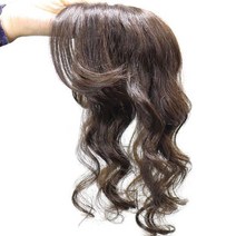 앞머리 웨이브 부분 가발 여성 붙임머리 옆머리 볼륨 헤어 인모 블랙 브라운, C 타입 (사진참조)