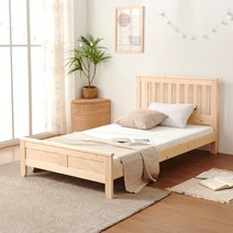 서광퍼니처 보네 소나무 원목 침대 프레임 Q fn, 블랙_Q