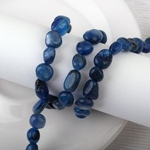 비즈아이 [5484-09]원석 조약돌 약6x8mm 천연석 카이언나이트 9월탄생석/사파이어 반줄(약19cm)