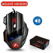 인체 공학적 유선 게이밍 마우스 LED 5500 인치 당 점 USB 컴퓨터 마우스 게이머 RGB 마우스 X7 PC 랩톱 용 백라이트 케이블로 조용한 일시 중지, 한국, 02 Sound with box