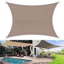 파고라 야외 정자 조립식 테라스420d-야외 방수 태양 항해 직사각형 정원 데크 캐노피 안뜰 수영 해변 자, [07] 3x5m, 01 khaki_07 3x5m