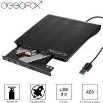 cd룸 DeepfoxUSB 30 슬림 외장 DVD RW CD 라이터 드라이브 버너 리더 플레이어 노트북 PC dvd, A _WHITE